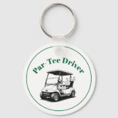 Grappige Golfkarretje Sleutels Sleutelhanger (Achterkant)