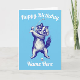 grappige golfkat Birthday Card Feestdagen Kaart