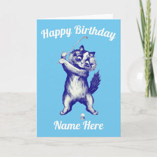 grappige golfkat Birthday Card Feestdagen Kaart