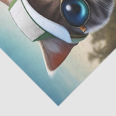 Grappige Golfkat die golf speelt, Tissuepapier (Detail)