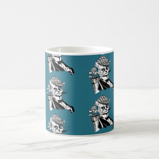 grappige golfkat koffiemok (Center)