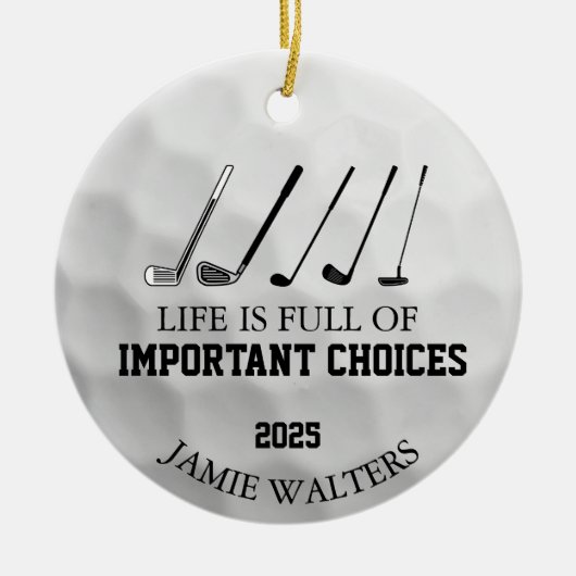 Grappige golfkerst, grappige golfcadeaus voor golf keramisch ornament (Voorkant)