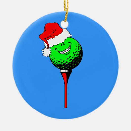 grappige golfkerst keramisch ornament (Voorkant)