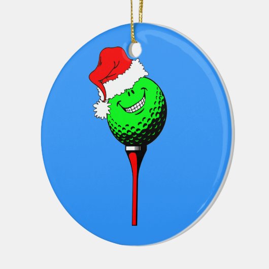 grappige golfkerst keramisch ornament (Links)