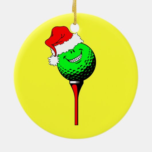 grappige golfkerst keramisch ornament (Achterkant)