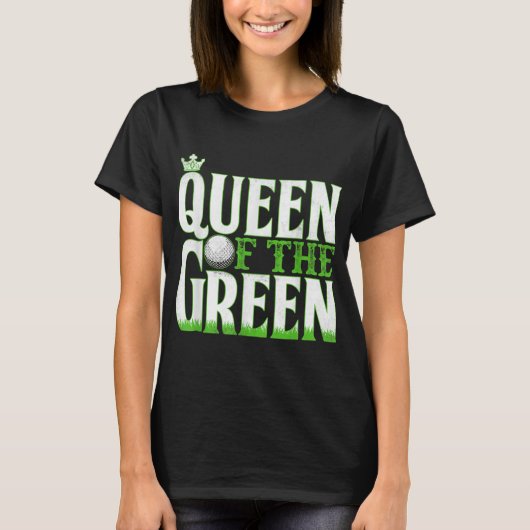 Grappige golfkoningin van het groen t-shirt (Voorkant)