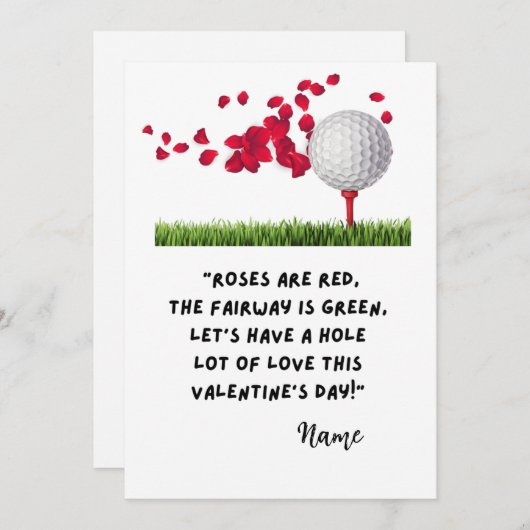Grappige golfprijzen voor Golfer Valentijnsdag Feestdagenkaart (Voorkant / Achterkant)