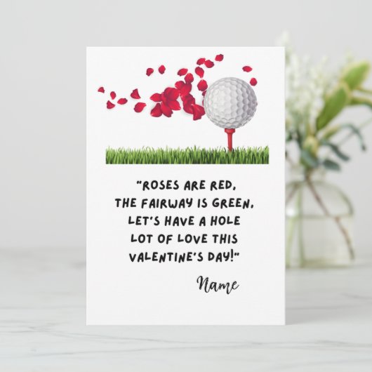 Grappige golfprijzen voor Golfer Valentijnsdag Feestdagenkaart (Staand voorkant)