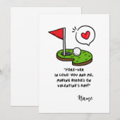 Grappige golfprijzen voor Golfer Valentijnsdag Feestdagenkaart (Voorkant / Achterkant)