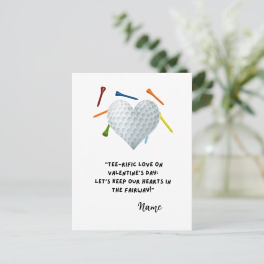 Grappige golfprijzen voor Golfer Valentijnsdag Feestdagenkaart (Staand voorkant)