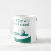 Grappige golfquote zet een ronde koffiemok (Voorkant links)