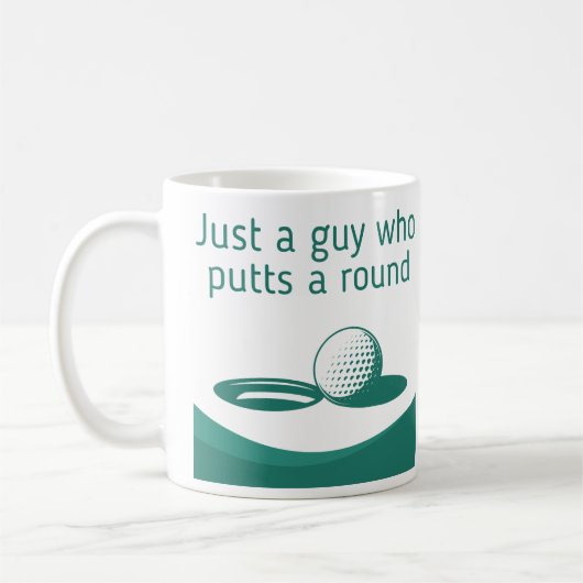 Grappige golfquote zet een ronde koffiemok (Links)