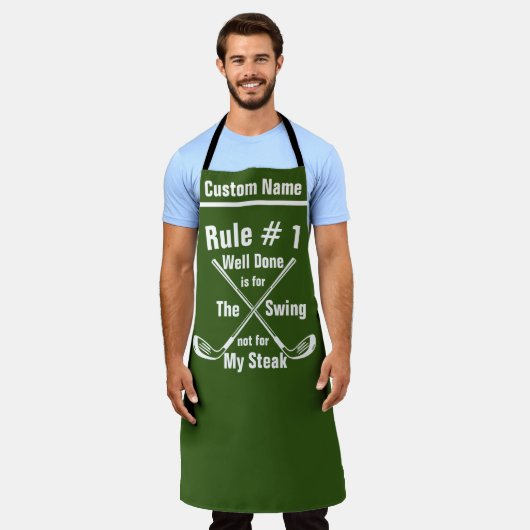 Grappige Golfregels Schort - Gepersonaliseerde Keu (Gedragen)