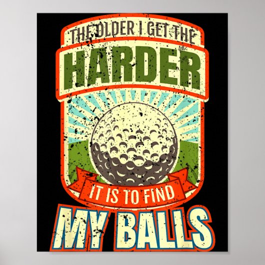 Grappige golfshirts voor mannen, grappige golfer S Poster (Voorkant)