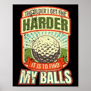 Grappige golfshirts voor mannen poster