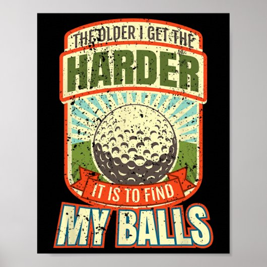 Grappige golfshirts voor mannen poster (Voorkant)