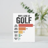 Grappige golfsport waarom ik verlies bij golfspel  briefkaart (Staand voorkant)