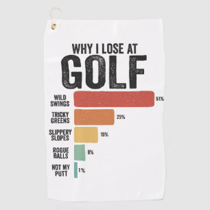Grappige golfsport waarom ik verlies bij golfspel golfhanddoek