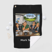 Grappige golfspreuk met golfer golfhanddoek (Insitu)