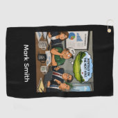 Grappige golfspreuk met golfer golfhanddoek (Horizontaal)