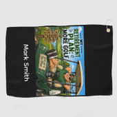 Grappige golfspreuk met golfer golfhanddoek (Horizontaal)