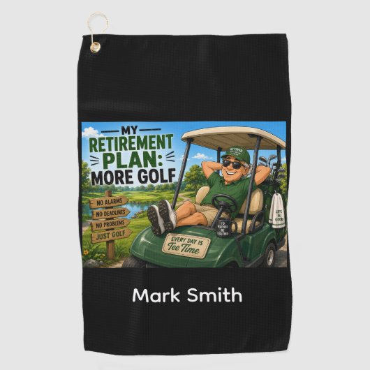 Grappige golfspreuk met golfer golfhanddoek (Voorkant)