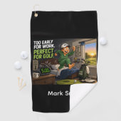 Grappige golfspreuk met golfer  golfhanddoek (Insitu)