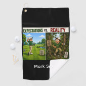 Grappige golfspreuk met golfer  golfhanddoek (Insitu)