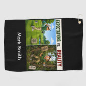 Grappige golfspreuk met golfer  golfhanddoek (Horizontaal)