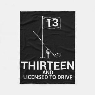 Grappige golfspreuk tiener golfer 13e verjaardag fleece deken