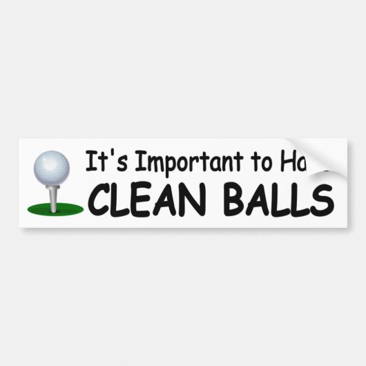 grappige golfsticker Belangrijk om schone ballen t Bumpersticker (Voorkant)
