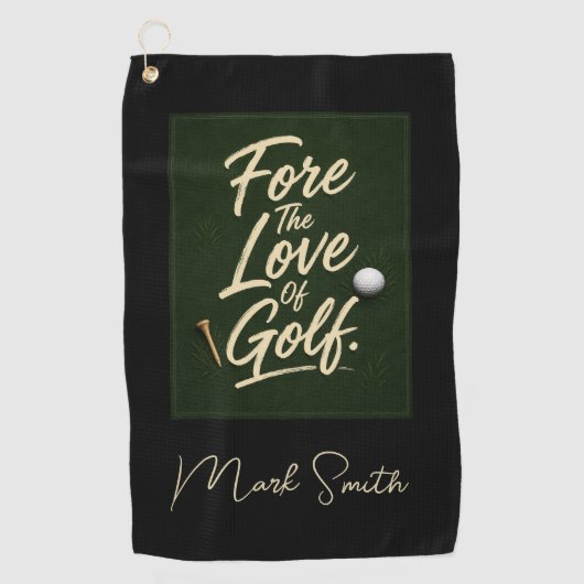 Grappige golfuitspraak voor golfer op de green golfhanddoek (Voorkant)