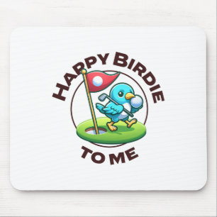Grappige golfverjaardag Happy Birdie Golfer Kinder Muismat