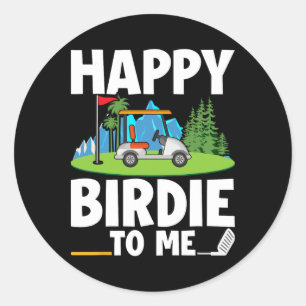 Grappige golfverjaardag Happy Birdie Golfer Kinder Ronde Sticker