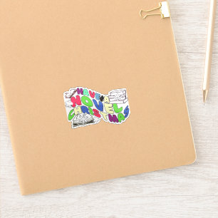 Grappige golvende teksten lezen voor boekenliefheb sticker