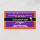 Grappige goochelaar illusionist goochelfeest uitvo visitekaartje (Achterkant)