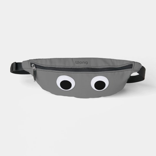 Grappige Googly Eyes Custom Grijs Heuptasje (Voorkant)