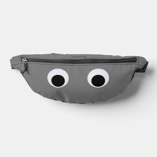Grappige Googly Eyes Custom Grijs Heuptasje (Liggend)