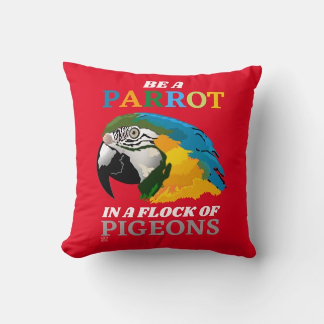 grappige gooikussens "BEN EEN PARROT..." Kussen (Voorkant)