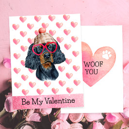 Grappige Gordon Setter Ik Woef Jou Hond Valentijns Feestdagenkaart