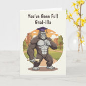 Grappige Gorilla Afstudeerkaart Kaart (Gele Bloem)