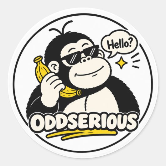 Grappige Gorilla Banaan Telefoon Sticker (Voorkant)