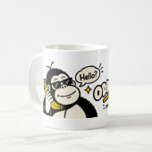 Grappige Gorilla Banaan Telefoon Sticker Koffiemok (Voorkant links)