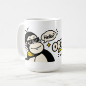 Grappige Gorilla Banaan Telefoon Sticker Koffiemok (Voorkant links)