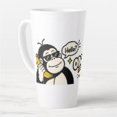Grappige Gorilla Banaan Telefoon Sticker Latte Mok (Linkerhoek)
