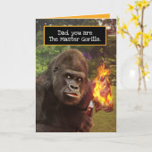 Grappige Gorilla Grill Meester Vaderdag Kaart (Gele Bloem)