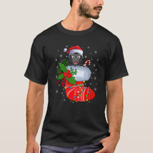 Grappige gorilla in kerst Sokken Santa Claus licht T-shirt
