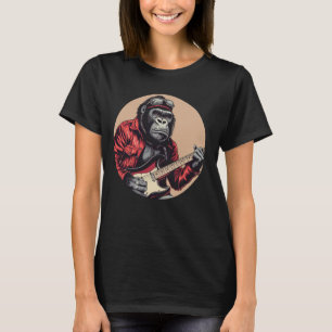 Grappige gorilla met elektrische gitaarkostuum voo t-shirt