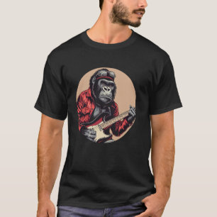 Grappige gorilla met elektrische gitaarkostuum voo t-shirt
