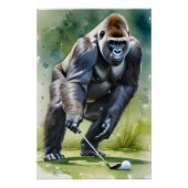 Grappige Gorilla Spelen Golf Perfect Poster (Voorkant)